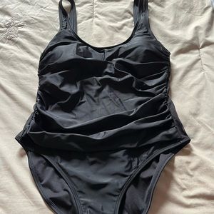 Black one piece bathing suit